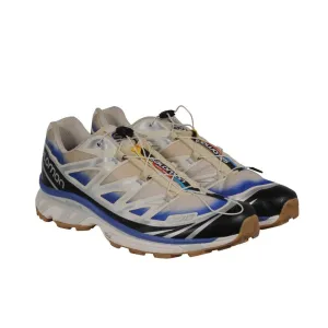 Salomon Mens XT6 Sneakers US 12 White Blue Cream Black Trainers Runners Elastic