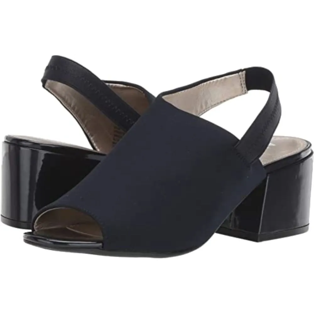 Samantha Navy Fabric Anne Klein Sandals