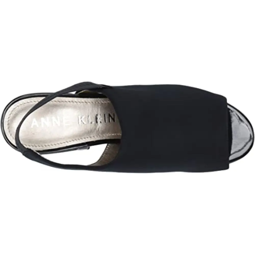 Samantha Navy Fabric Anne Klein Sandals