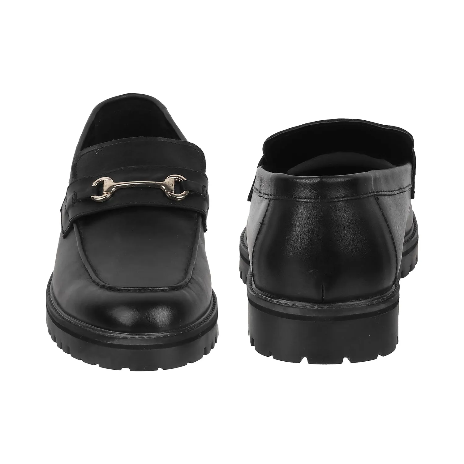 Schuh - 1122 <br> Big Size Regular Width Black Loafer Nubuck Leather Shoes For Men
