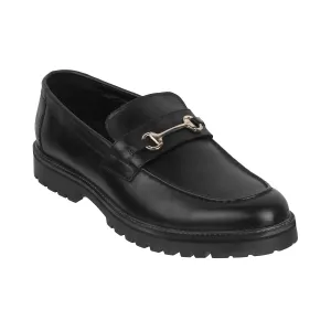Schuh - 1122 <br> Big Size Regular Width Black Loafer Nubuck Leather Shoes For Men