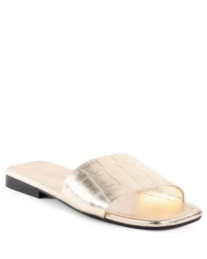 Seychelles Paris Sandals - Gold Croco Leather