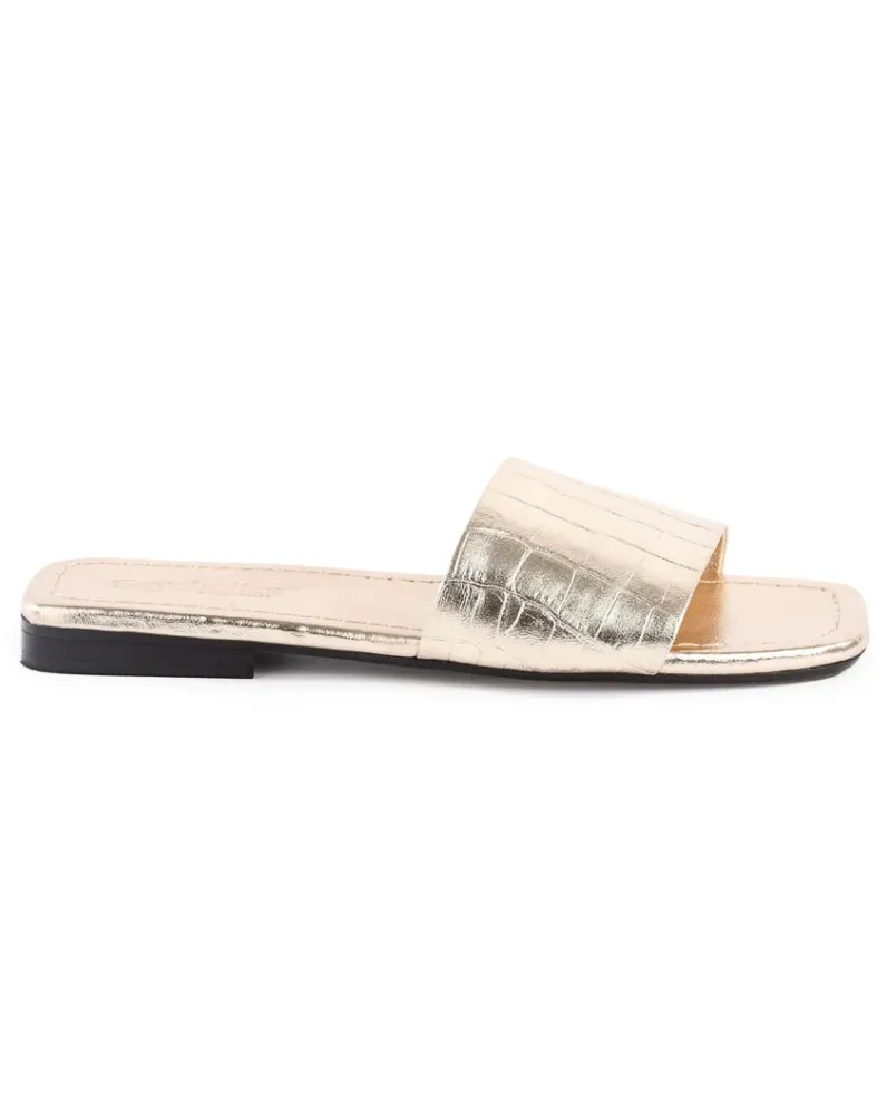 Seychelles Paris Sandals - Gold Croco Leather