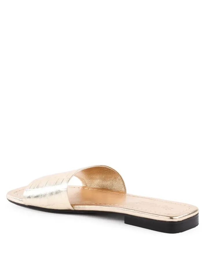 Seychelles Paris Sandals - Gold Croco Leather