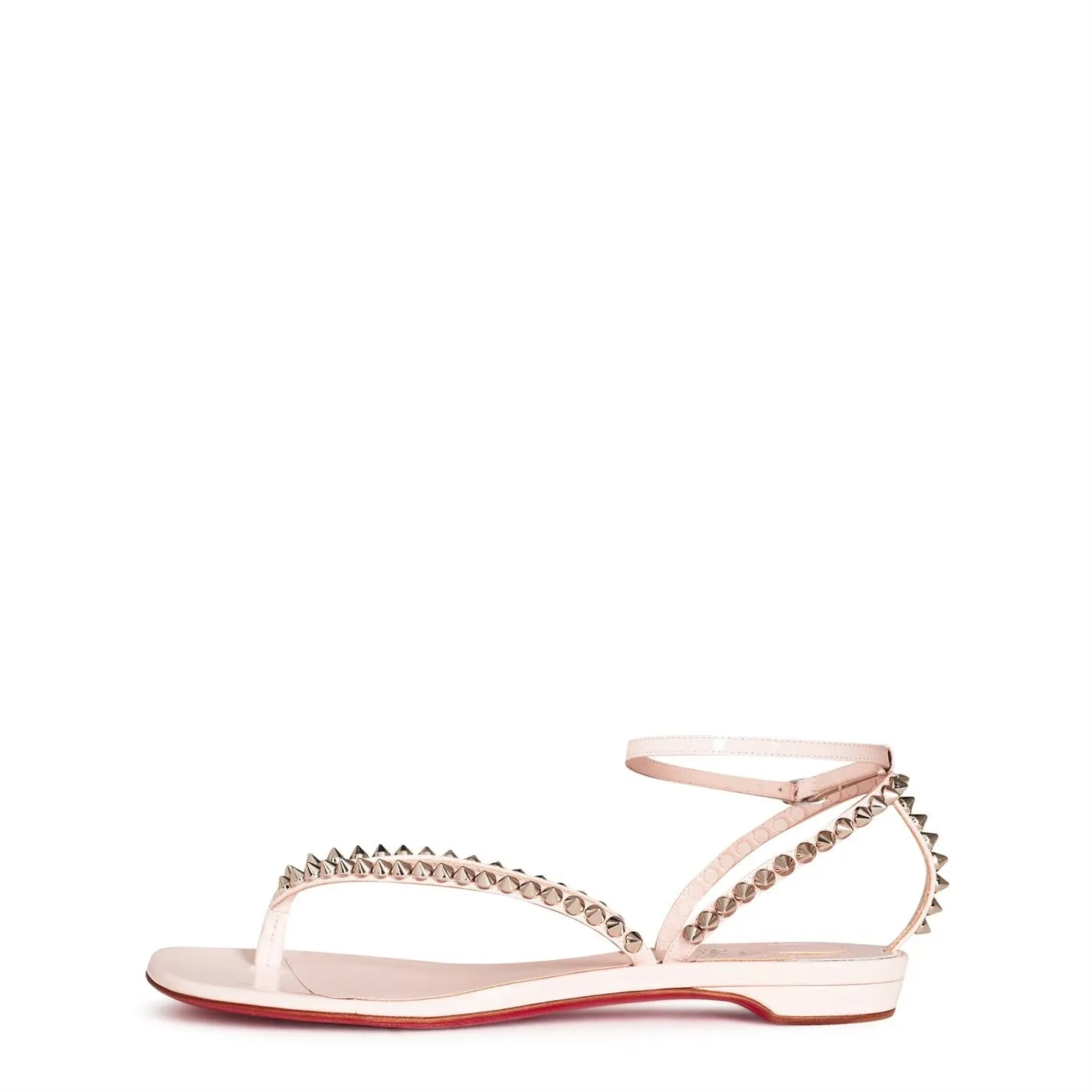 So Me Tonguetta Spiked Leather Sandals Pink