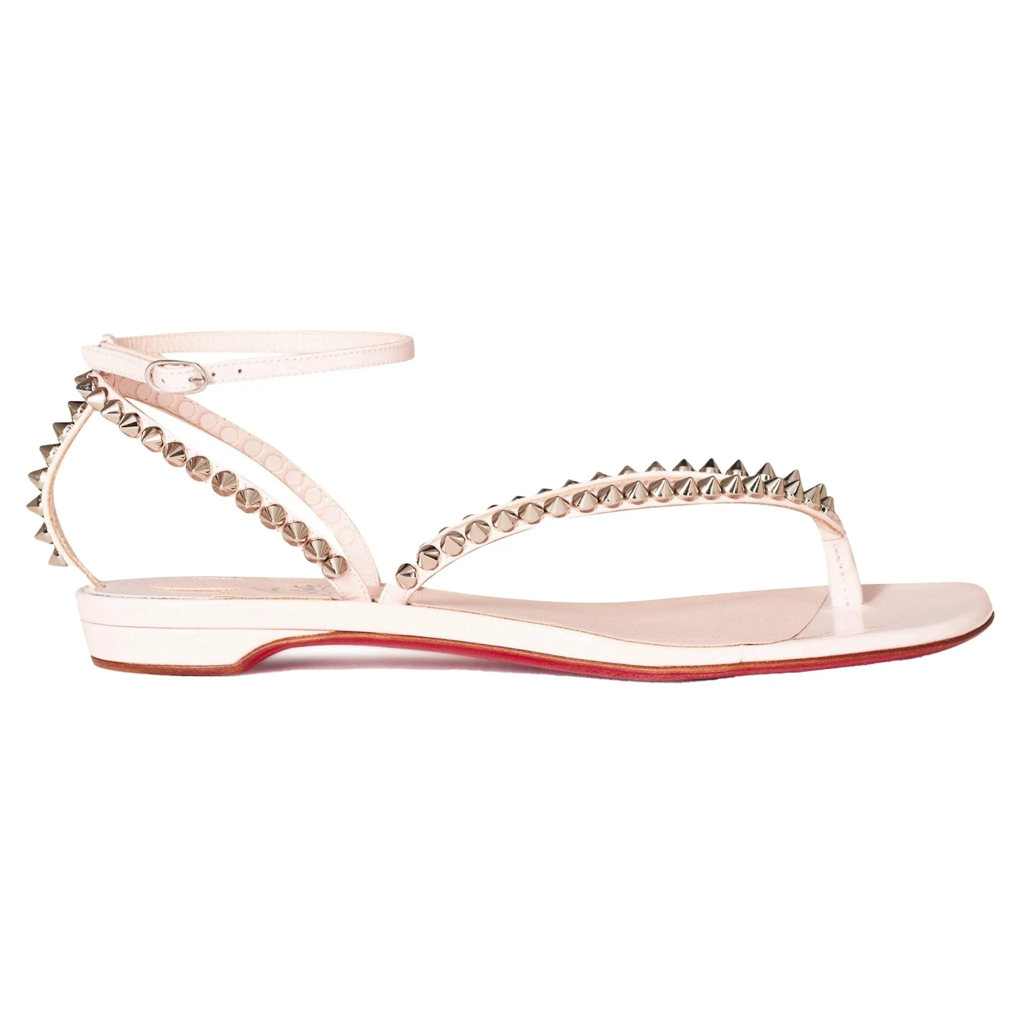 So Me Tonguetta Spiked Leather Sandals Pink