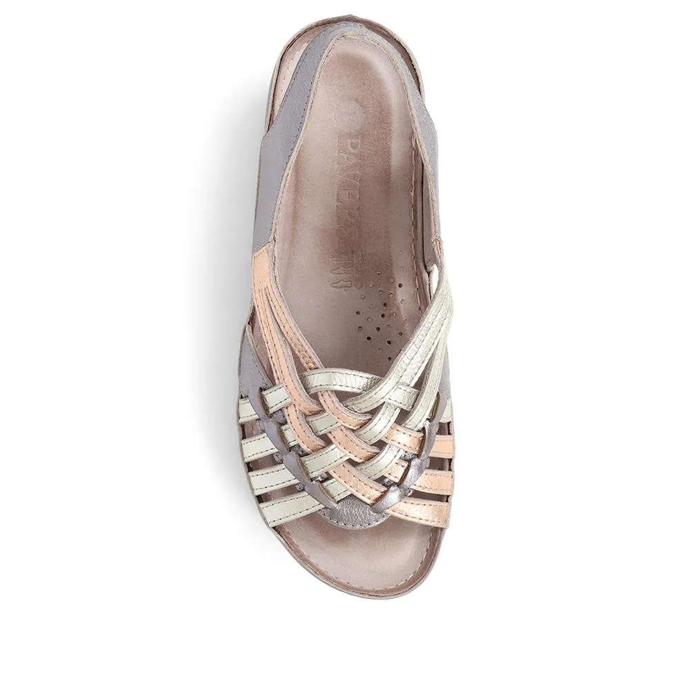 Soft Leather Slip-On Sandals - KARY39009 / 325 512