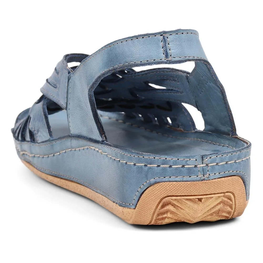 Soft Leather Slip-On Sandals - KARY39009 / 325 512