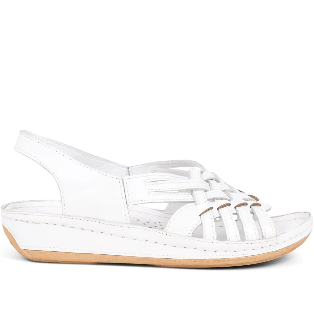 Soft Leather Slip-On Sandals - KARY39009 / 325 512