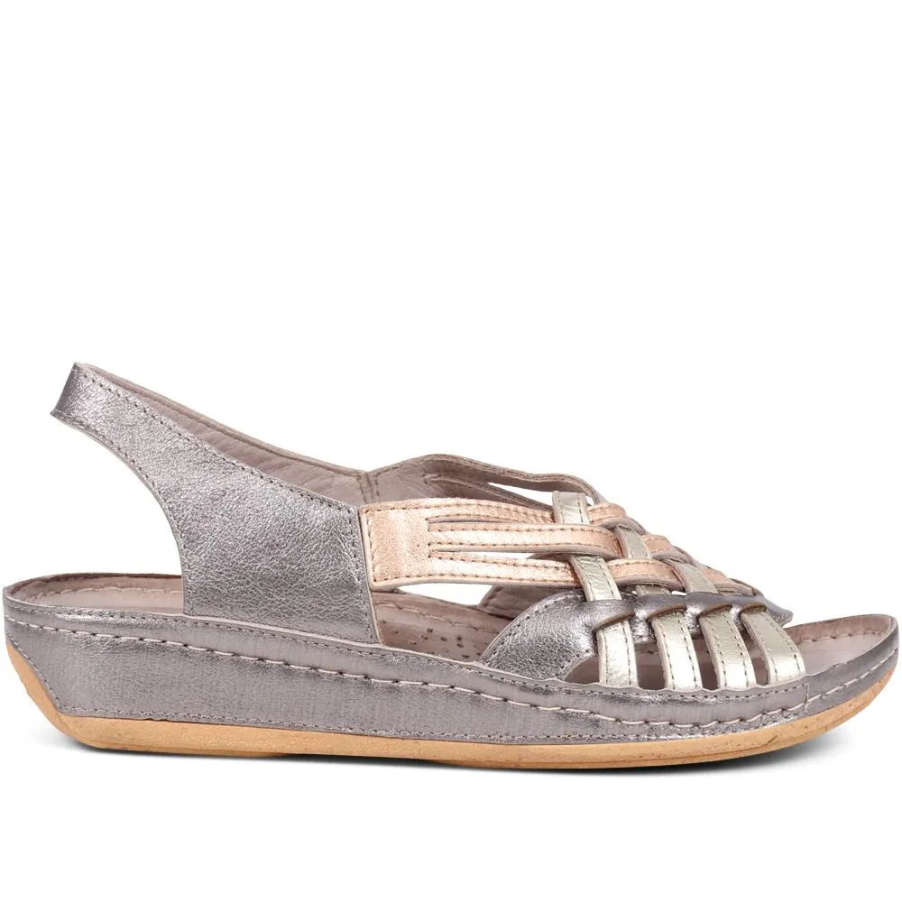 Soft Leather Slip-On Sandals - KARY39009 / 325 512