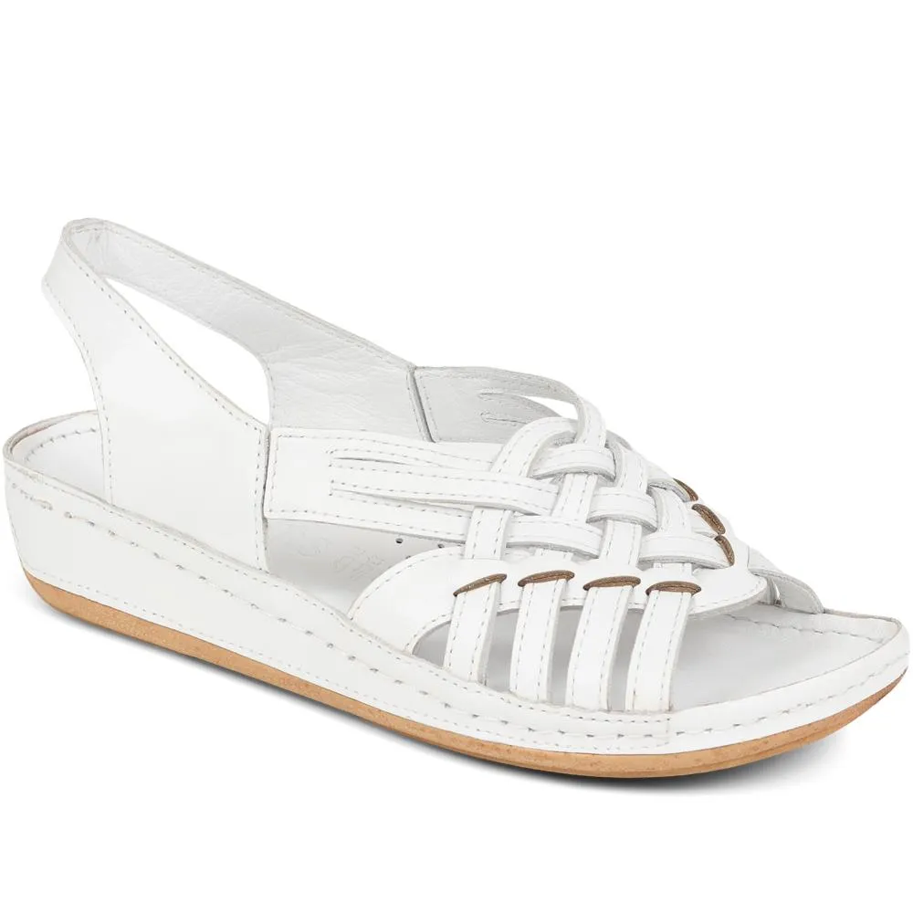 Soft Leather Slip-On Sandals - KARY39009 / 325 512