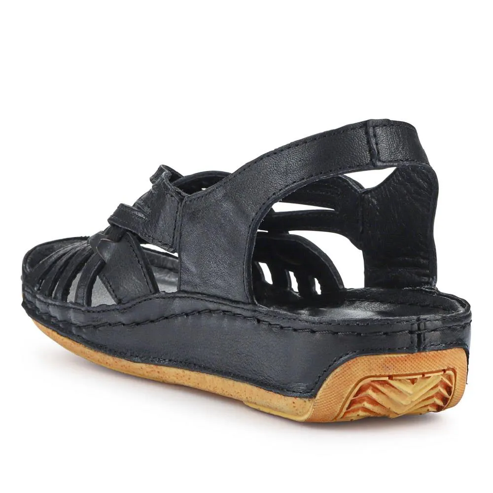 Soft Leather Slip-On Sandals - KARY39009 / 325 512
