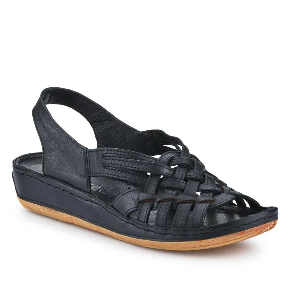 Soft Leather Slip-On Sandals - KARY39009 / 325 512