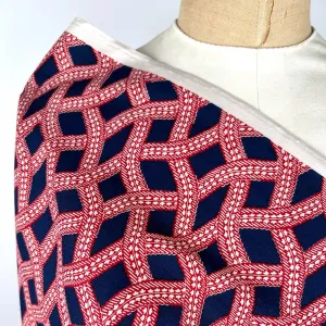 Vacent - Cotton Oxford - Woven Ribbons - Red and Blue