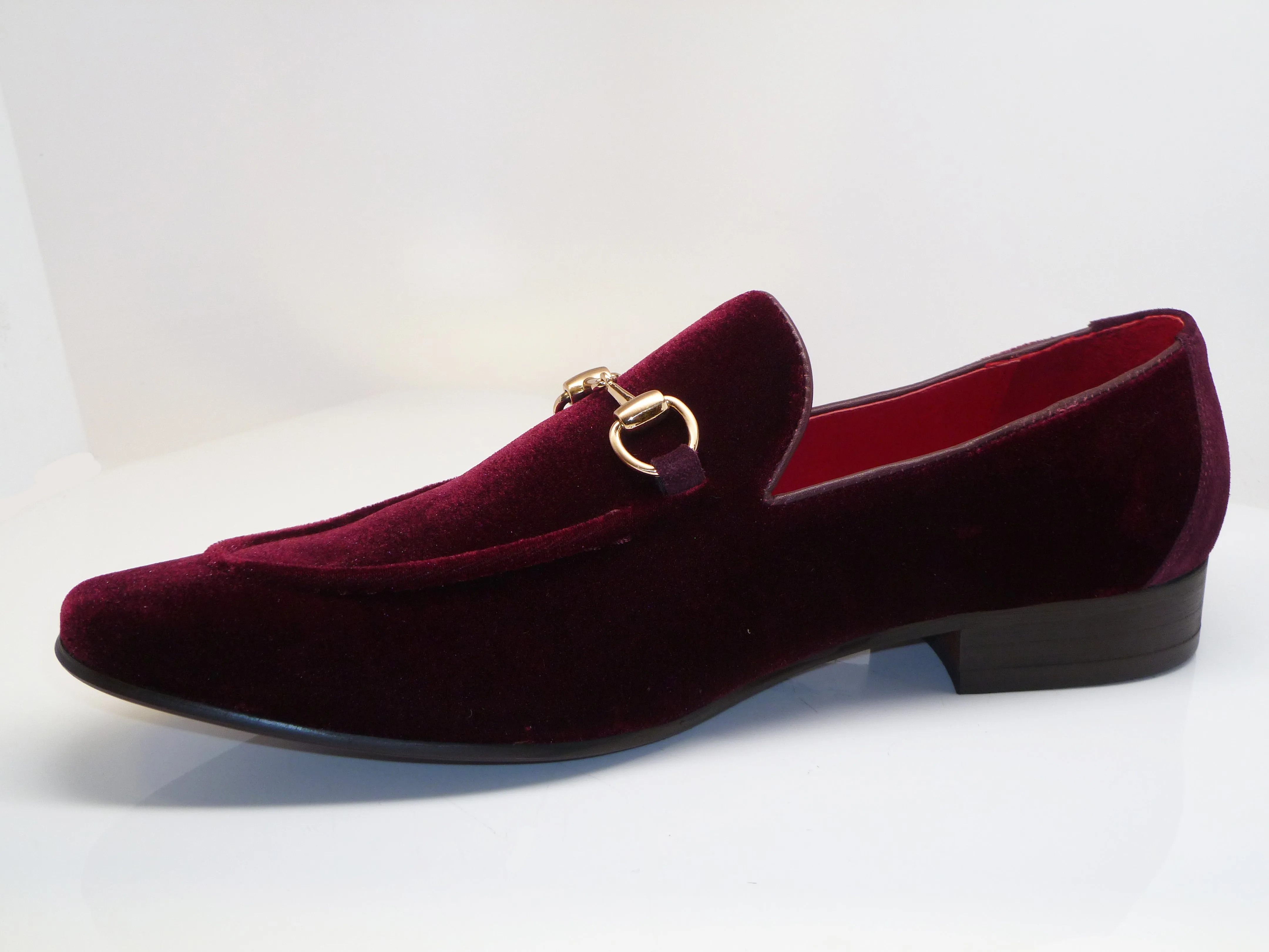 Velvet Slip-On Loafer Burgundy