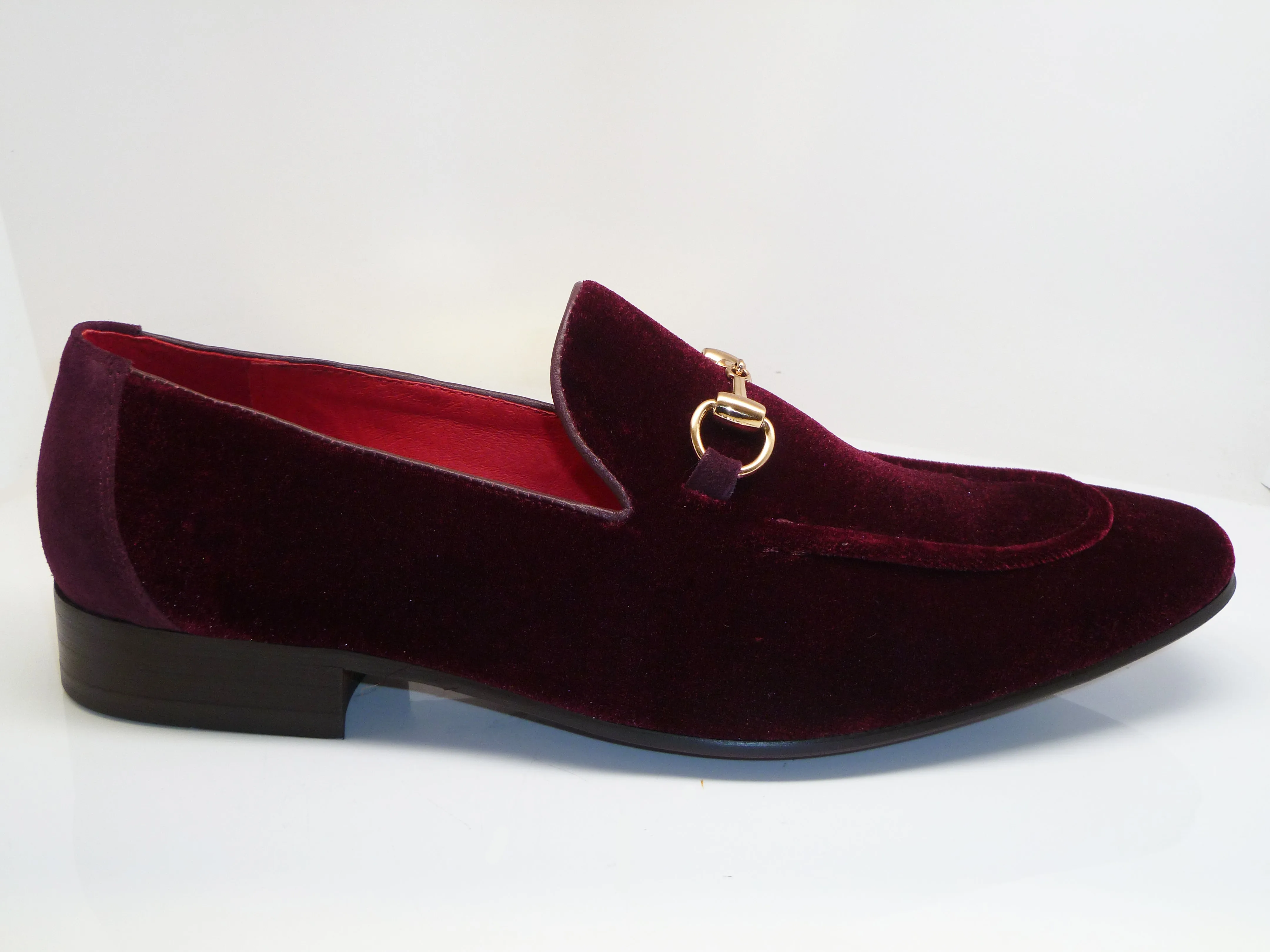 Velvet Slip-On Loafer Burgundy