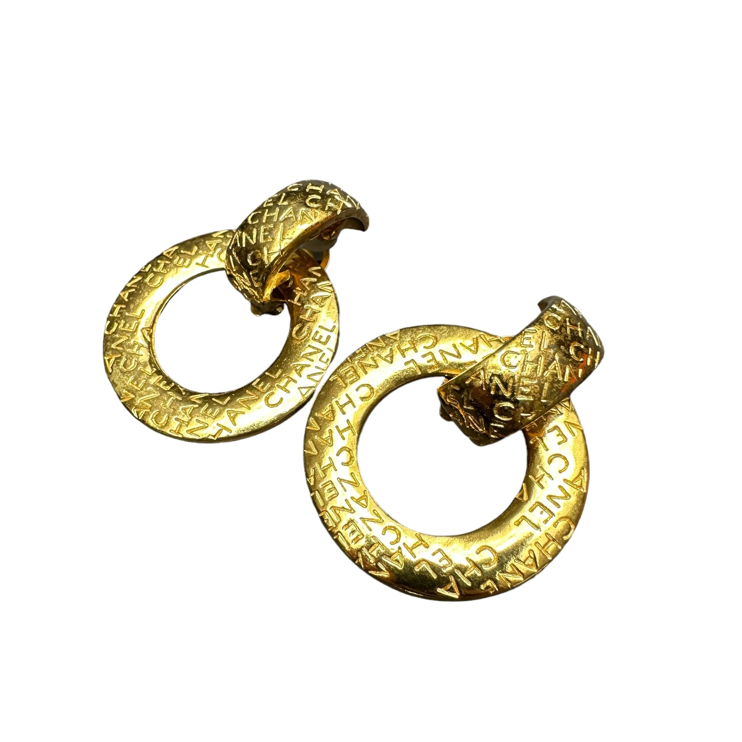 Vintage Logo Gold Earrings