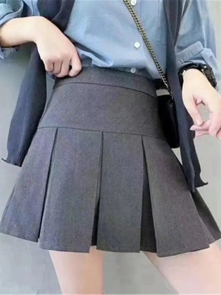 Vrouwen Geplooid Hoge Taille Minirok
