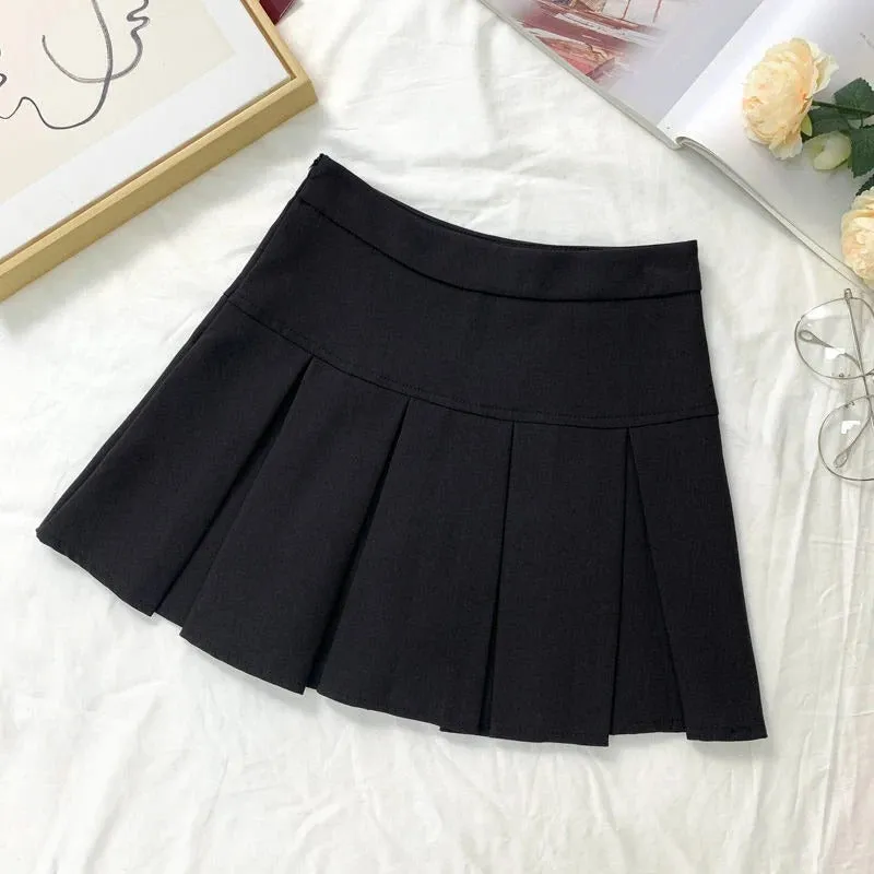 Vrouwen Geplooid Hoge Taille Minirok