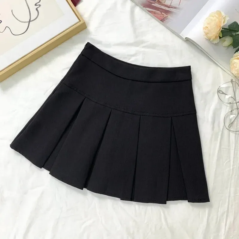 Vrouwen Geplooid Hoge Taille Minirok