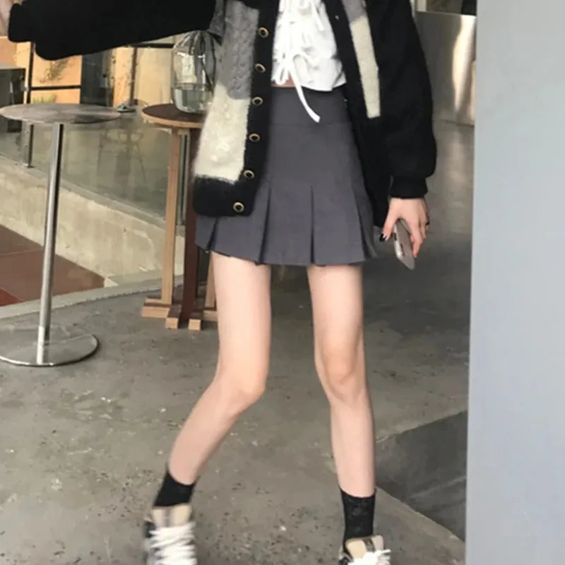 Vrouwen Geplooid Hoge Taille Minirok