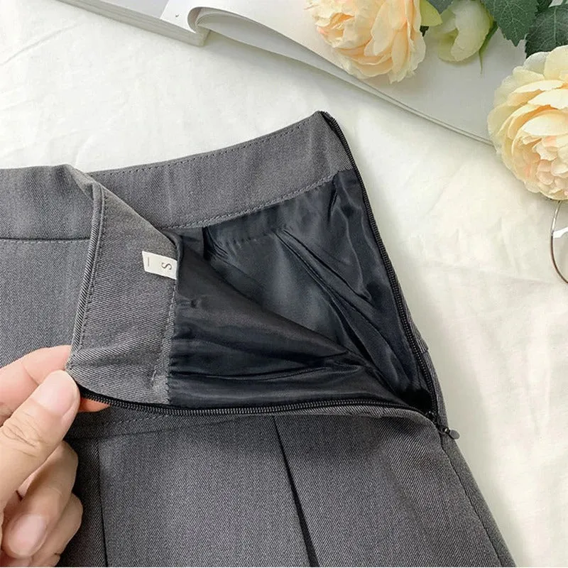 Vrouwen Geplooid Hoge Taille Minirok