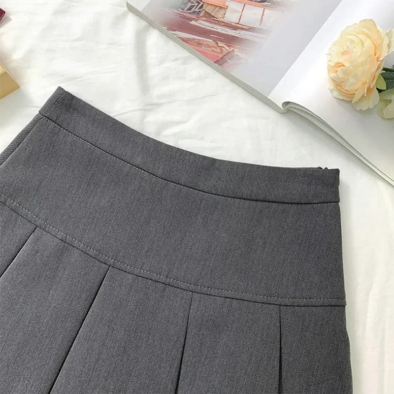 Vrouwen Geplooid Hoge Taille Minirok