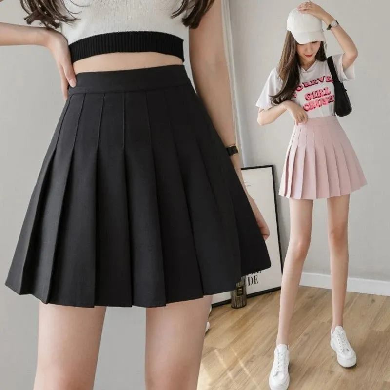 Vrouwenrok met hoge taille en plooi