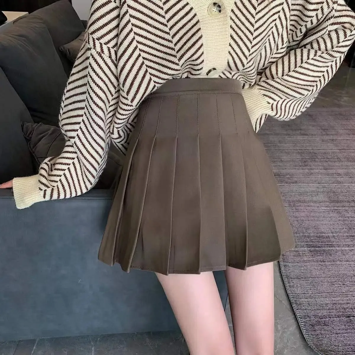Vrouwenrok met hoge taille en plooi