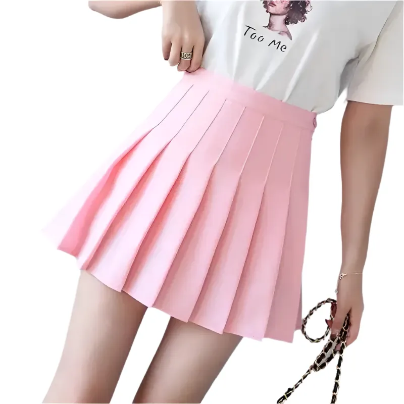 Vrouwenrok met hoge taille en plooi