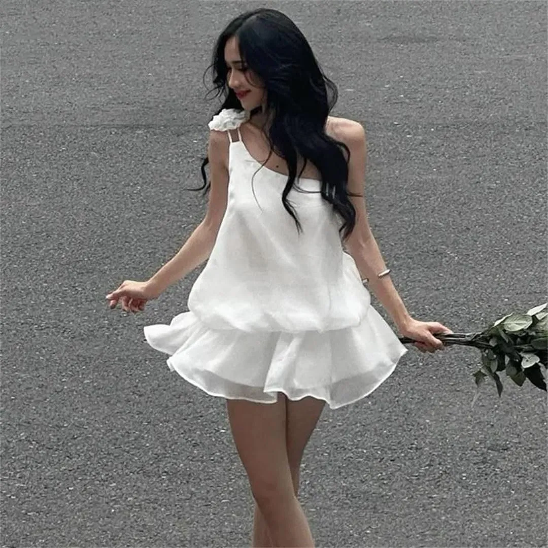Women Solid Ruffle Single Shoulder Backless Elegant Bodycon Mini Dress Prom Party Evening Vestidos