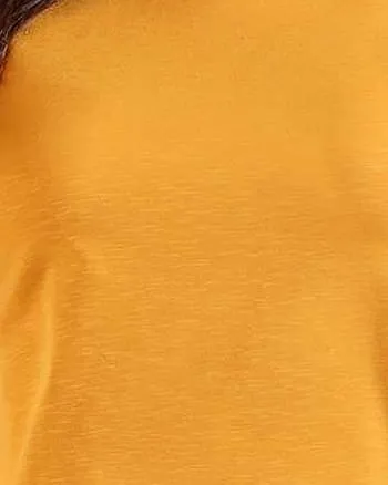 Women Solid Short Sleeve Round Neck Top | Mustard