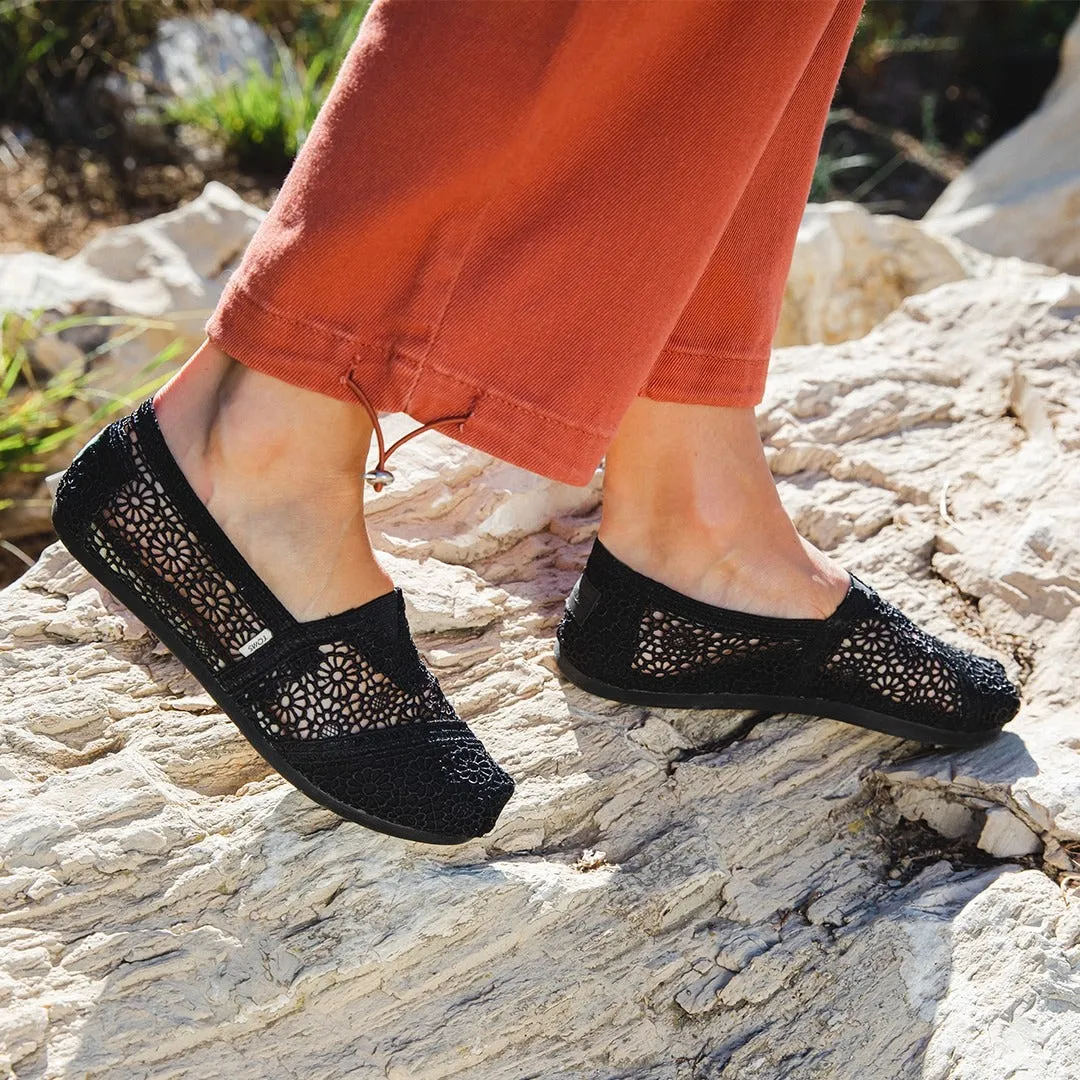 Women's Alpargata Classic - Black Moroccan Crochet