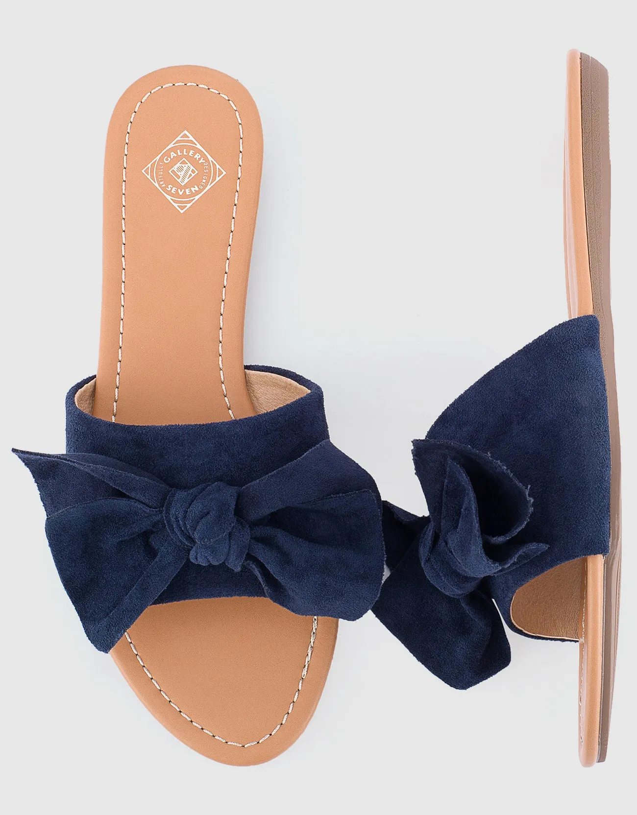 Women's Suede Bow Slide Sandals