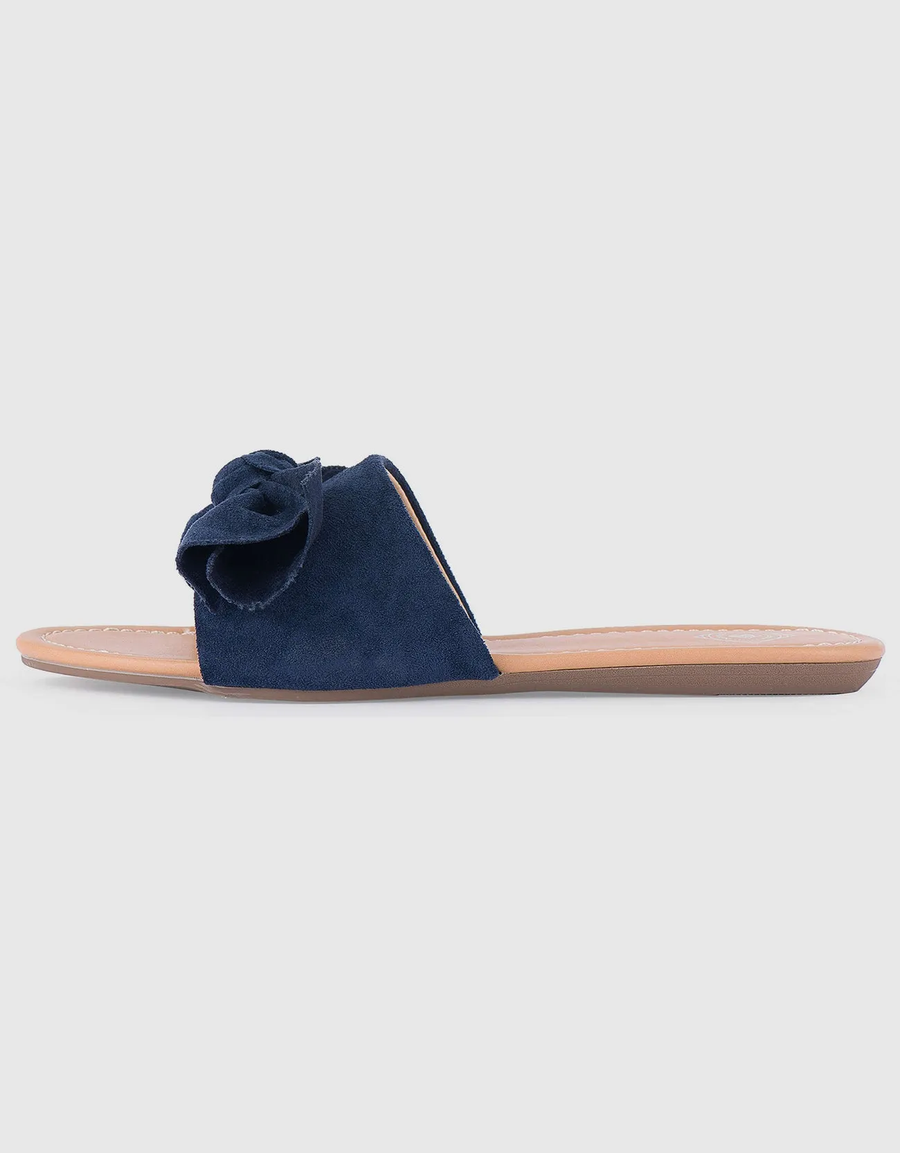 Women's Suede Bow Slide Sandals