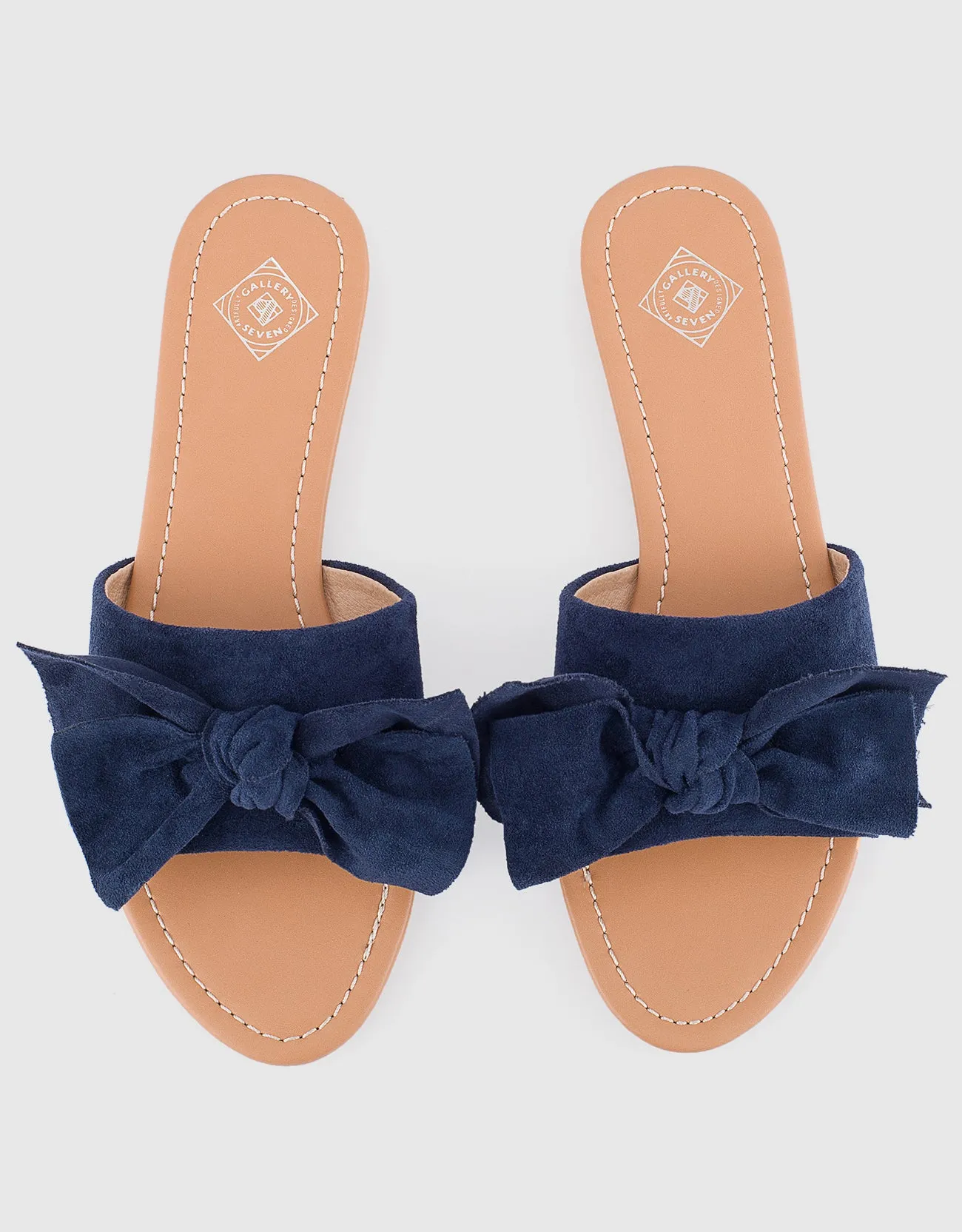 Women's Suede Bow Slide Sandals