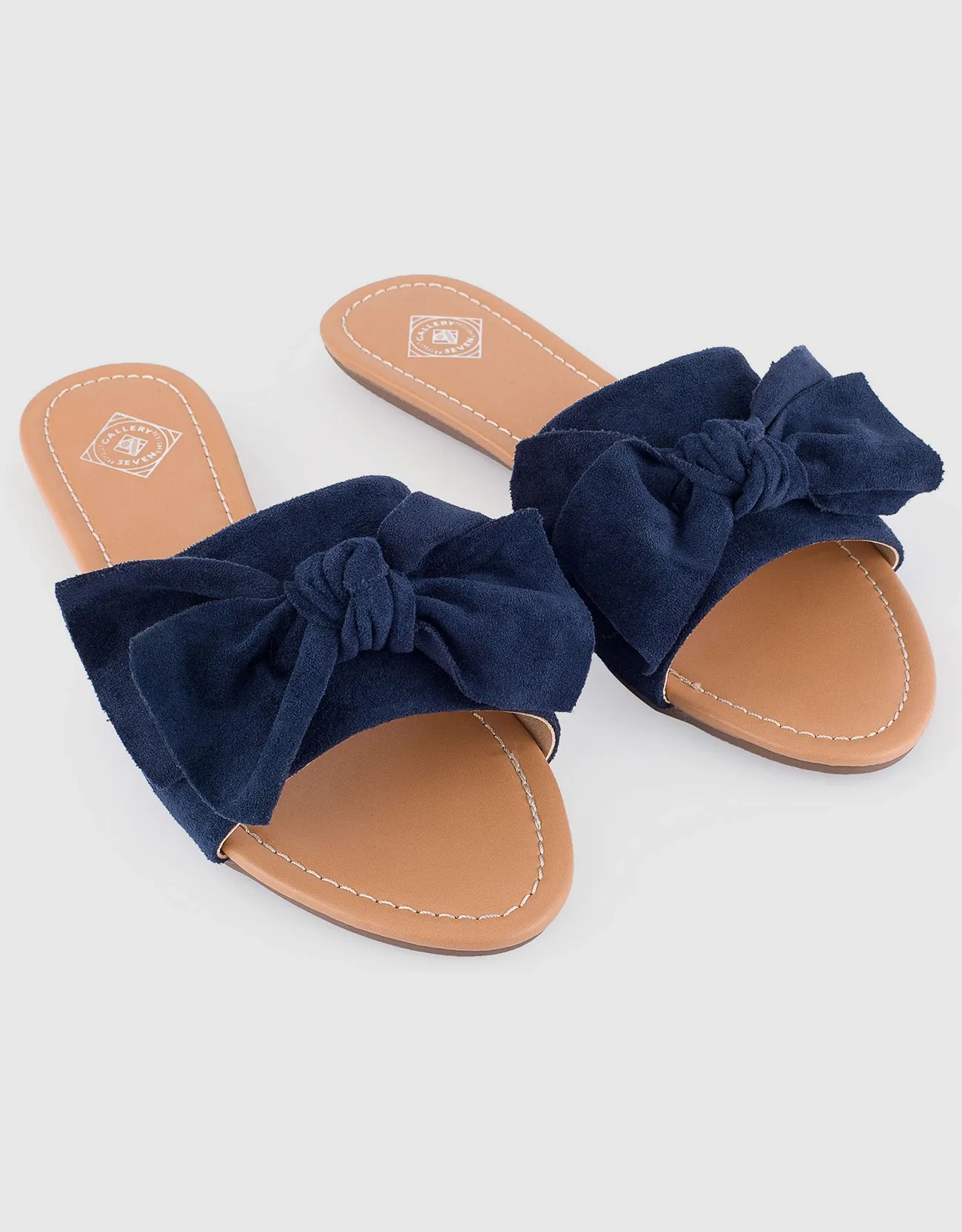 Women's Suede Bow Slide Sandals