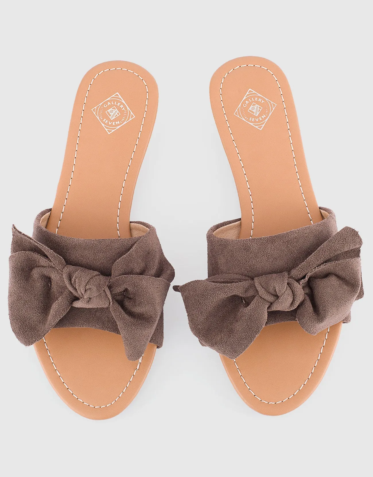 Women's Suede Bow Slide Sandals