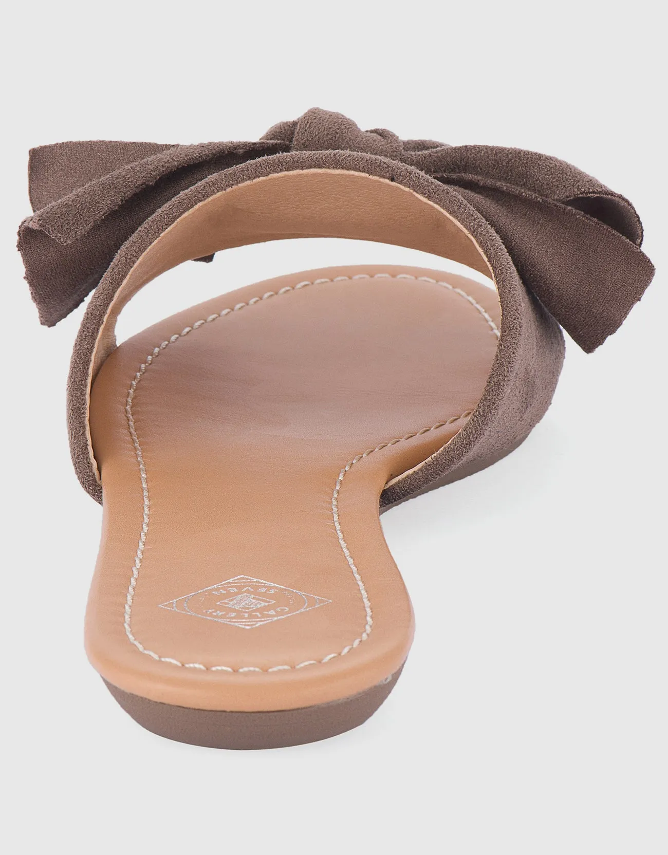 Women's Suede Bow Slide Sandals