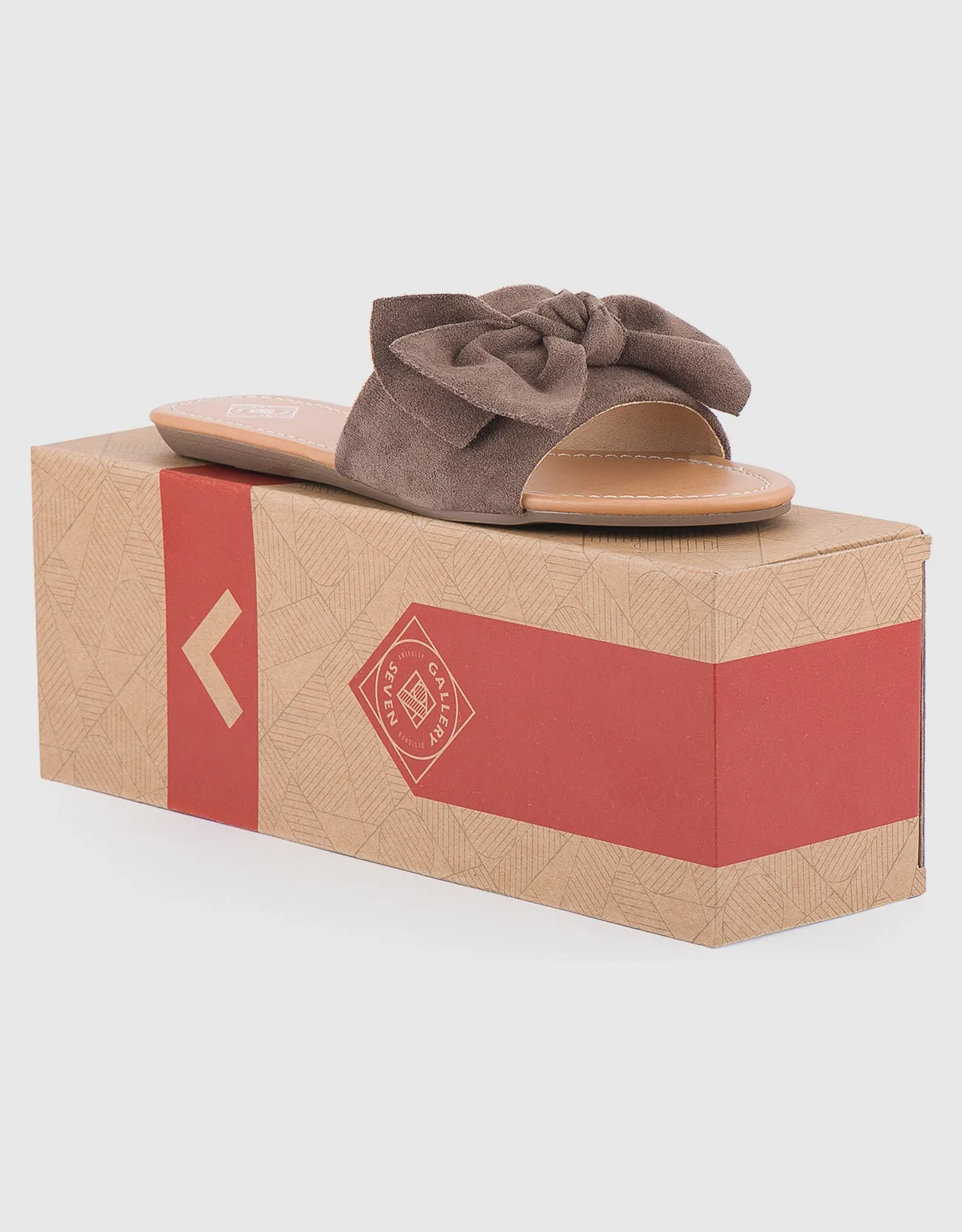 Women's Suede Bow Slide Sandals