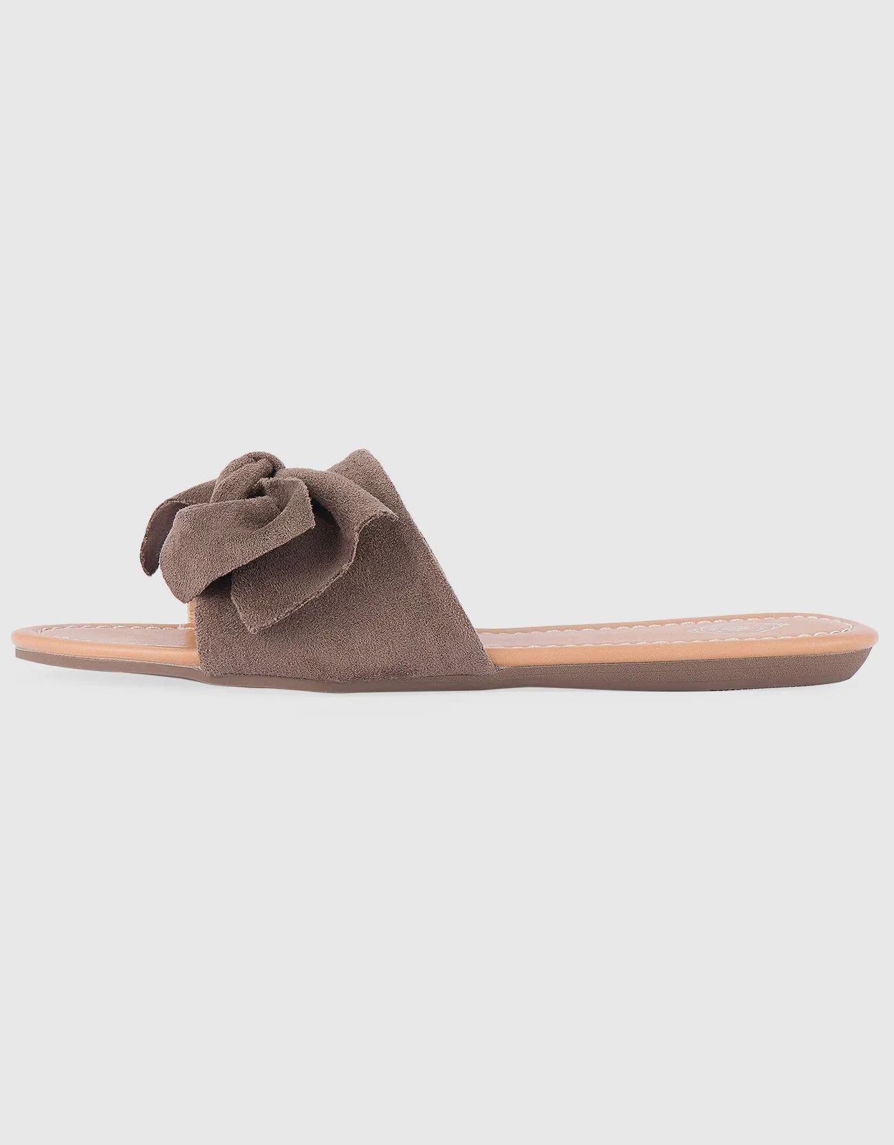 Women's Suede Bow Slide Sandals