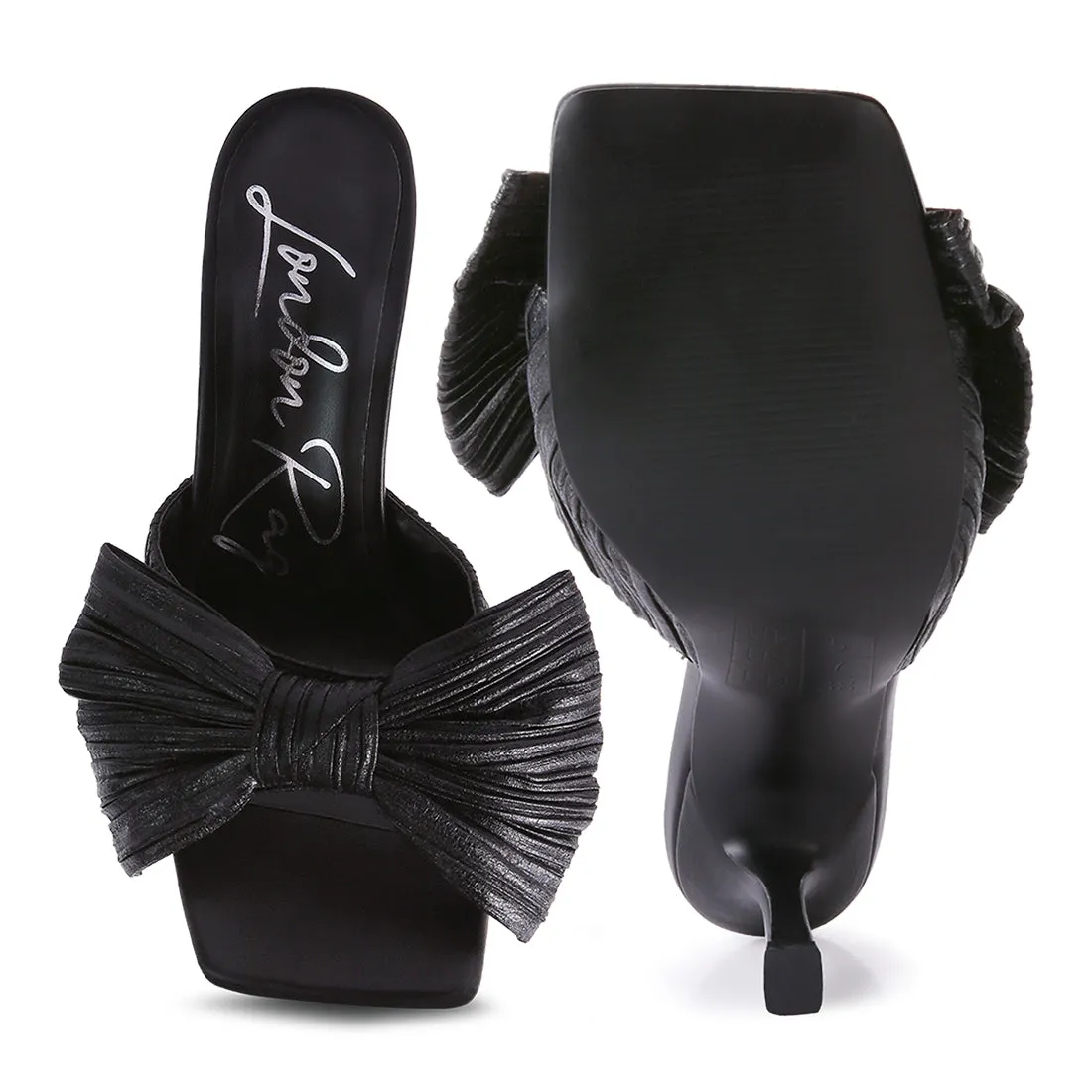 Wonderbuz High Heeled Bow Slider Sandals