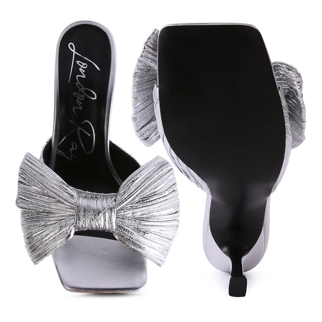 Wonderbuz High Heeled Bow Slider Sandals