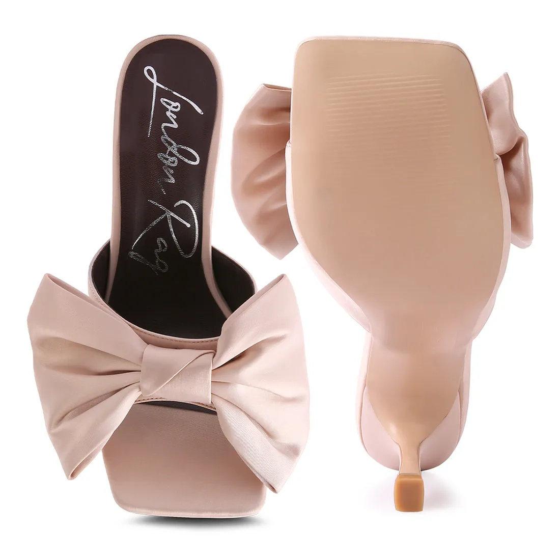 Wonderbuz High Heeled Bow Slider Sandals