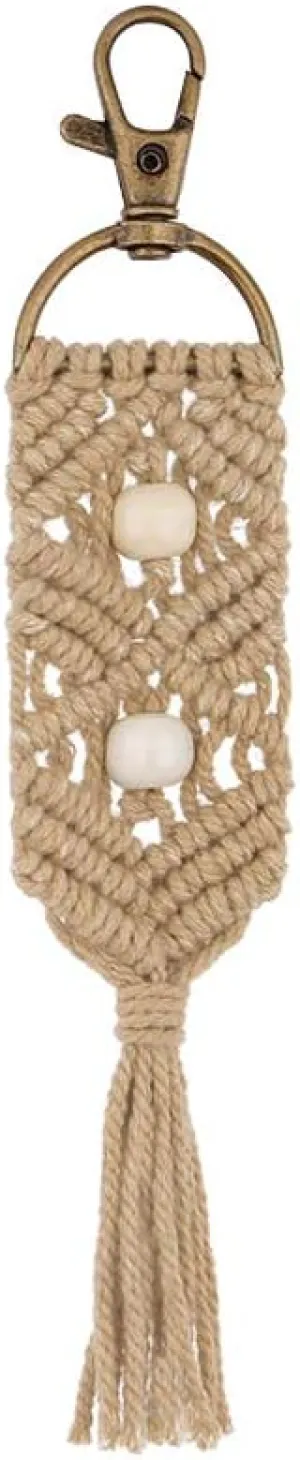 XGALBLA Macrame Keychains Boho Bag Tassels Handcrafted Accessory for Car Key