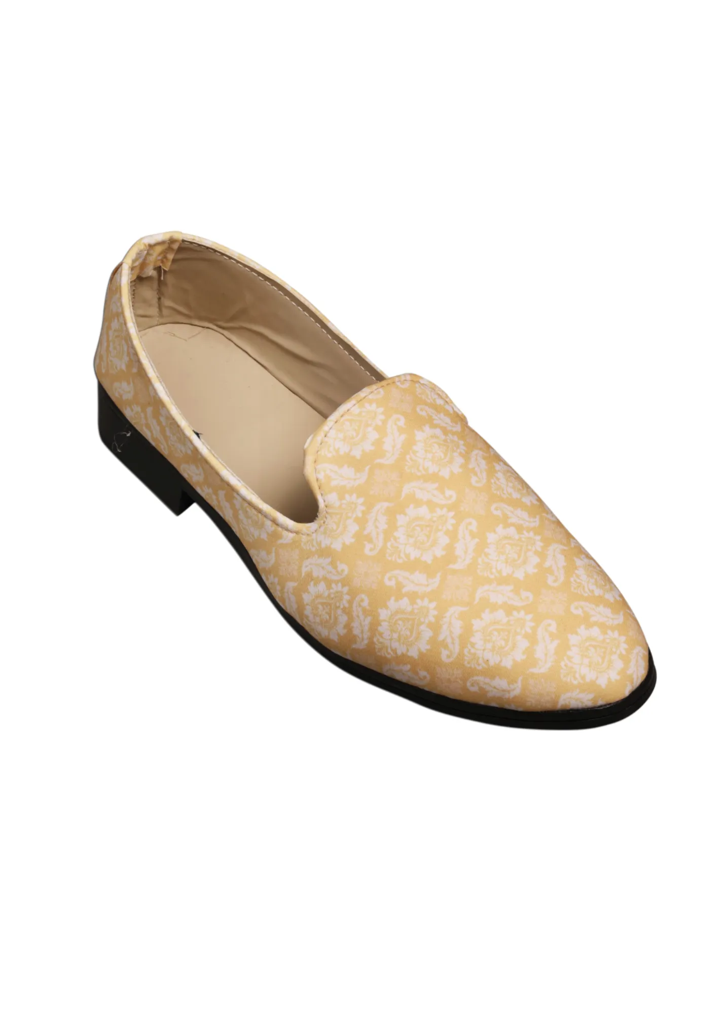 Yellow Classic Self Shoes for Mens