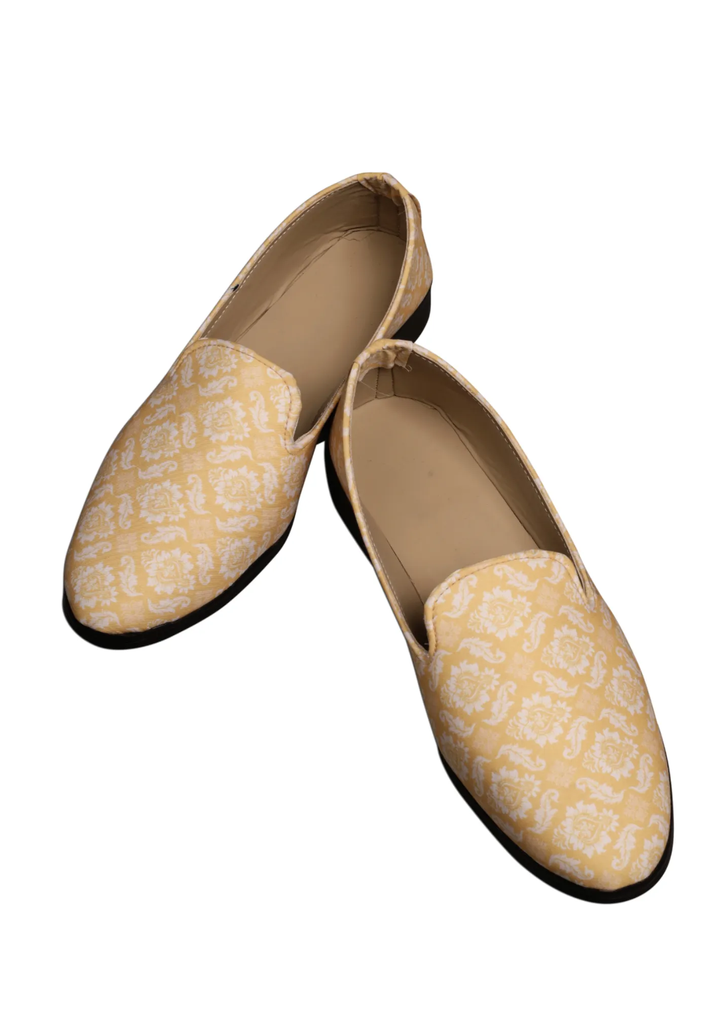 Yellow Classic Self Shoes for Mens